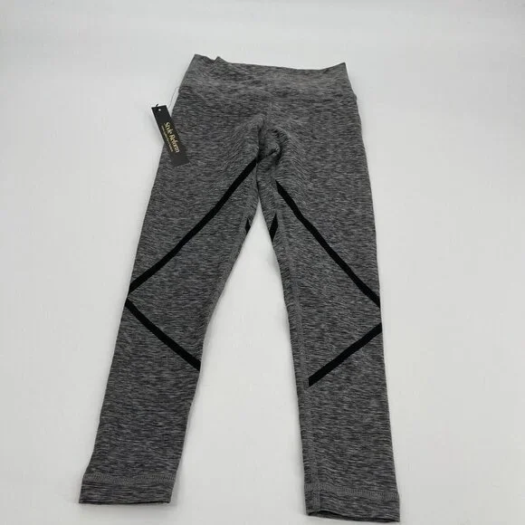 Style Reform Capri Leggings XXS Womens Gray Black Striped Spandex Stretch Active - Picture 6 of 11